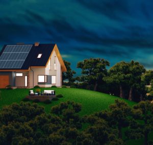remote home that is using solar energy as main power source