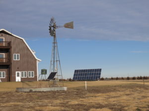 solar panels at off-grid ranch