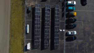 solar panels powering electric vehicles