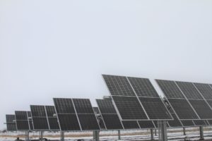 solar panels generating power at lakeside vision center