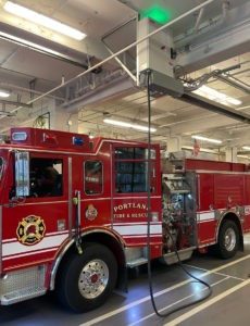 portland fire and rescue has an electric fire apparatus with ev truck charging